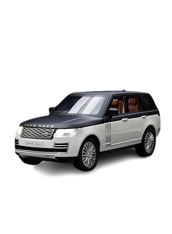 1:24 Scale Simulation of Range Rover Die-Cast Pull Back Car– Alloy Metal Toy Vehicle with Sound  Light, Mini Auto Model for Kids and Collectors - Image 1